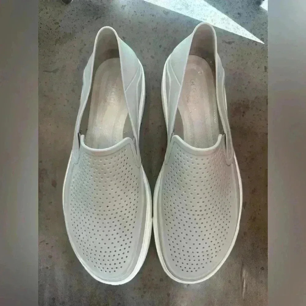 Crocs Citilane Roka Slip On Loafers Women’s 10M Shoes Gray Perforated Comfort